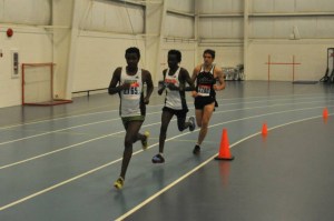 Hayden Hollowell (2790) in the early laps of the men's 3000m