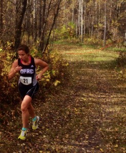 Andrea Snider place third in ACAC 3 in Vermilion, her first race as a Wolves runner 